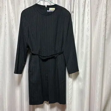 스트라이프 긴팔 원피스 허리 벨트 포함