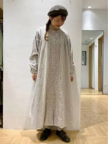 Samansa Mos2 면 도비 레이스 원피스