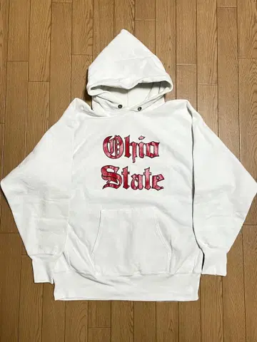 90s 챔피온 리버스 위브 후드티 오하이오 화이트