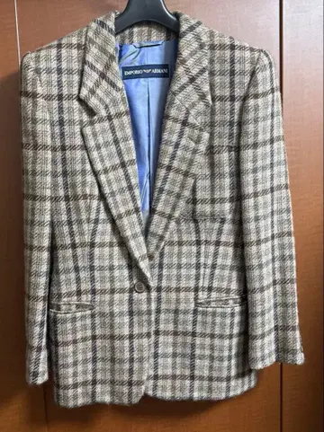 EMPORIO ARMANI 체크 무늬 테일러드 자켓