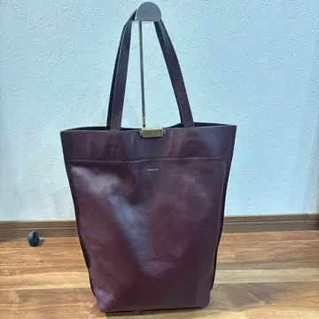 ORSETTO 올세토 토트백 보르도 가죽 골드 금장 장식 A4