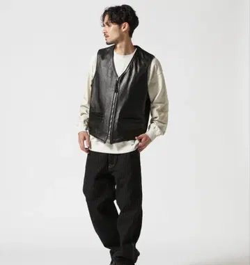 Schott 샷 가죽 베스트 193V