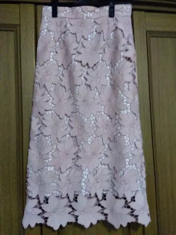 JUSGLITTY 레이스 타이트 스커트 핑크