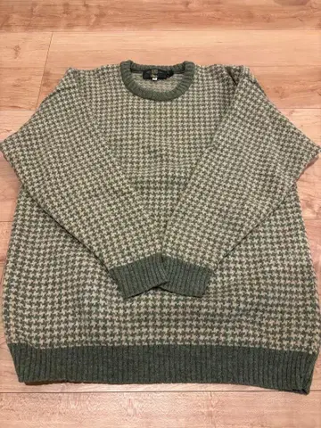 [레어] 버즈 아이 니트 울 100% XL 그린 계열