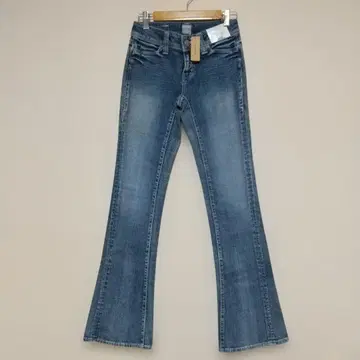 부츠컷 데님 플레어 데님 라이트 블루 로우라이즈