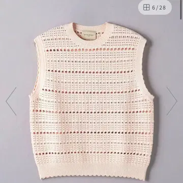 유나이티드 애로우즈 크로셰풍 스캘럽 니트 베스트