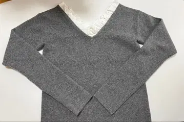 clane 2WAY FRILL V NECK KNIT TOPS