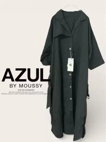 미사용 택 포함 AZUL moussy 아즈르 마우지 롱 셔츠 블랙