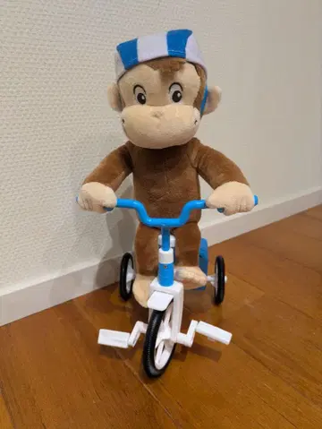 Curious George 자전거 봉제 인형