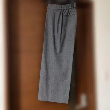 띠어리 럭스 그레이 울 와이드 팬츠 036