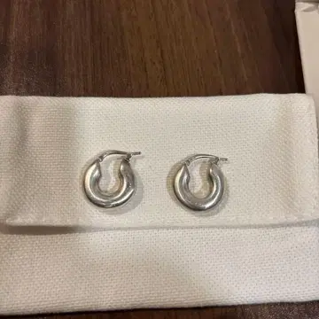 jil sander 귀걸이 양쪽 실버 후프