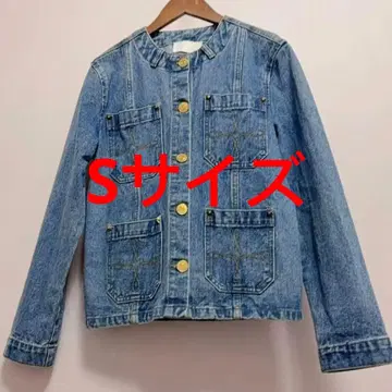 데님 자켓 버튼 포함 4 포켓 S 사이즈