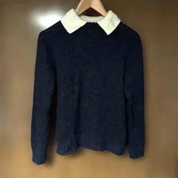 i am i 카라 부착 니트