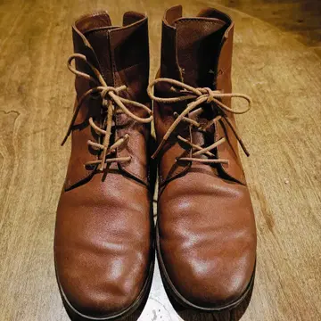 브라운 가죽 레이스업 부츠 24cm