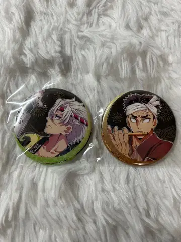귀멸의 칼날 시나즈가와 사네미 히메지마 교메이 아와오도리 캔뱃지 세트