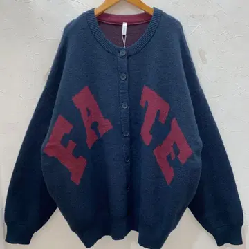 루필리안 FATE 로고 니트 크루 가디건 네이비 새상품