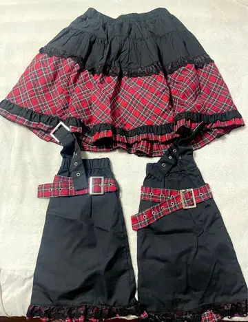 Putumayo 체크 무늬 플레어 스커트 레그 워머 세트