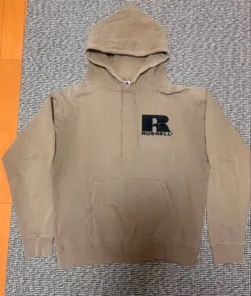 러셀 애슬레틱 베이지 후드 부착 후드티