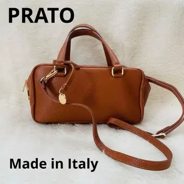 PRATO 미니 보스턴 백 숄더백 2way 가죽 카멜