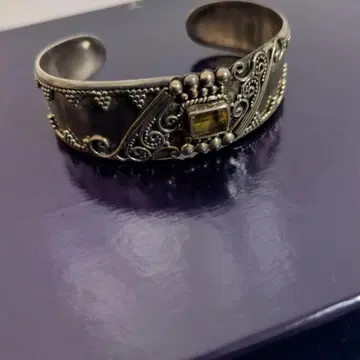 SUARTI 실버 925 커프 뱅글 컬러 스톤