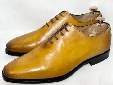 새상품급 이탈리아제 Giancani 40 가죽 홀 컷 신발 카멜