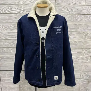 [ 새상품 ] 퀵실버 네이비 보아 카라 부착 자켓 남성용