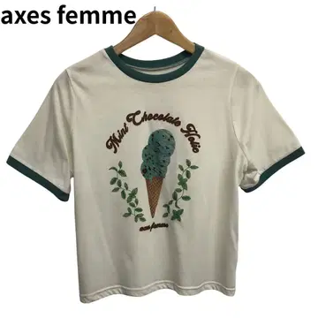 엑시즈팜 링거 T셔츠 차코민트 반팔 T셔츠 아이스크림