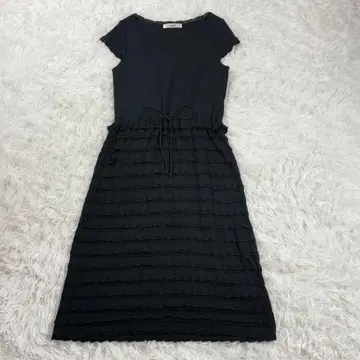 Rene 베이직 페플럼 티어드 프릴 라메 드레스 원피스