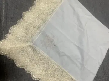 WAKO 화이트 레이스 엣지 손수건 새상품