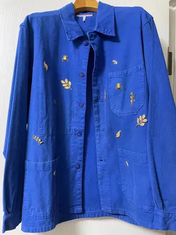 70s 빈티지 프렌치 커버올 워크 자켓 놋쇠 부품