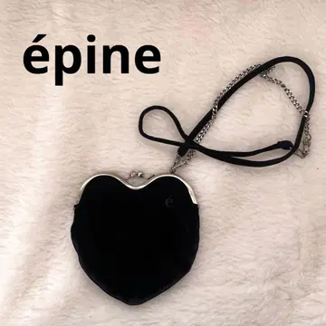 epine epine 에피누 하트 숄더백 체인 벨로아 블랙