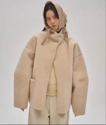 TODAYFUL 스탠드 카라 보아 자켓 아이보리 36