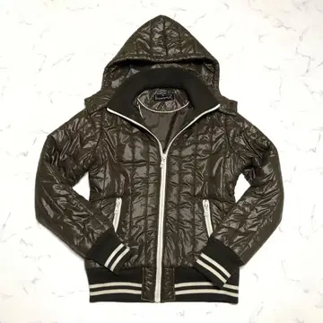 Y2K 헤이세이 갸루 리브 블루종 광택 나일론 hummel