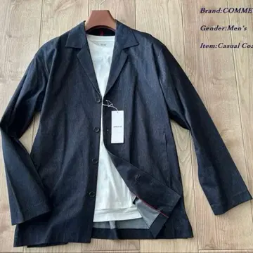 미사용품 컴시즘 데님 원단 테일러드 자켓 네이비 L 사이즈