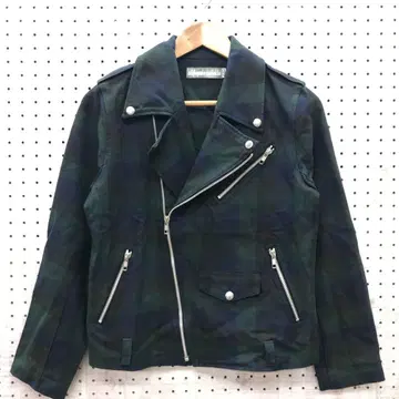 00's Y2K 헤이세이 일본산 구제 의류 블랙워치 더블 라이더 자켓