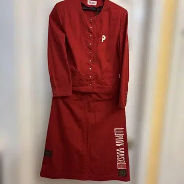 PINK HOUSE 레드 스커트 셋업 M 사이즈 빈티지 상품