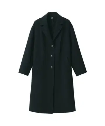 무인양품 재생 울 혼방 체스터 코트 (블랙)