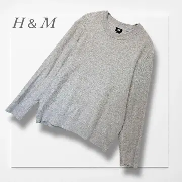 H&M 크루넥 스웨터(M) 그레이 심플 워셔블 성숙 캐주얼