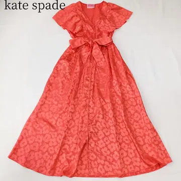 [ 케이트 스페이드 ] 롱 원피스 자카드 꽃무늬 벨트 A라인 플레어