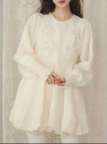 merry jenny 벌룬 리본 미니 원피스 아이보리