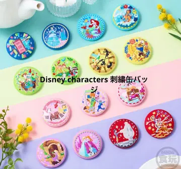 12개 자수 캔뱃지 Disney Characters 비스킷2 미개봉