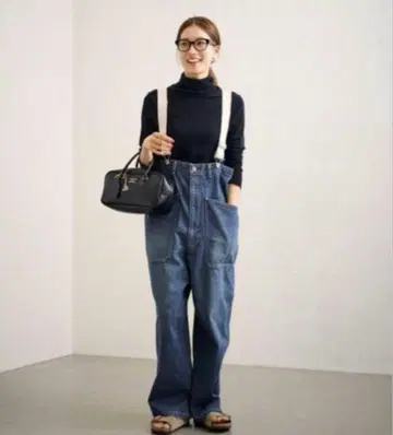 FRAMeWORKJOHNBULL 데님 오버 서스펜더 팬츠