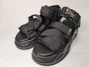 ETELIO +7cm 크로스 디자인 버클 통굽 샌들 M