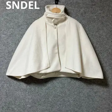 SNDEL 화이트 케이프 스타일 판초 코트