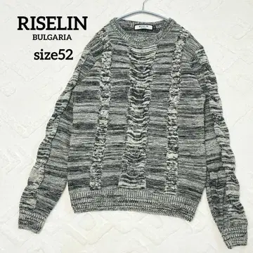 RISELIN 마블 니트 크루넥 니트 울 스웨터 사이즈 52