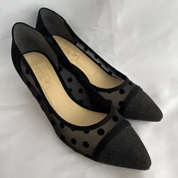 Le Talon 루탈론 도트 펌프스 스웨이드 블랙 24cm