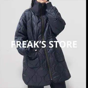 FREAK'S STORE 하이넥 리브 퀼트 코트