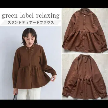 그린 라벨 릴랙싱 스탠드 티어드 블라우스 Free