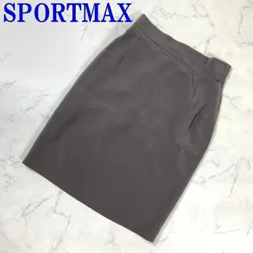 스포츠 맥스 미디 스커트 타이트 안감 있음 브라운 그레이 8C7043