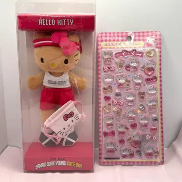 완판템 헬로키티 모자 꽁지 드롭 씰 본드 봉제 인형 마스코트